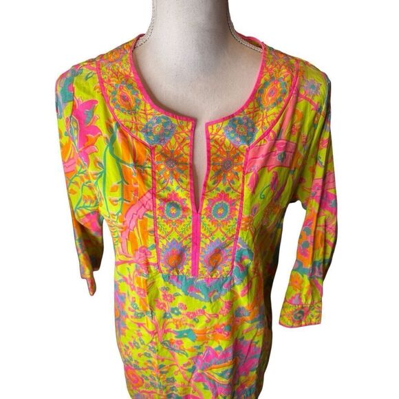 Gretchen Scott Split Neck Tunic Magic Carpet Only One On eBay! Sz Small - Picture 2 of 7
